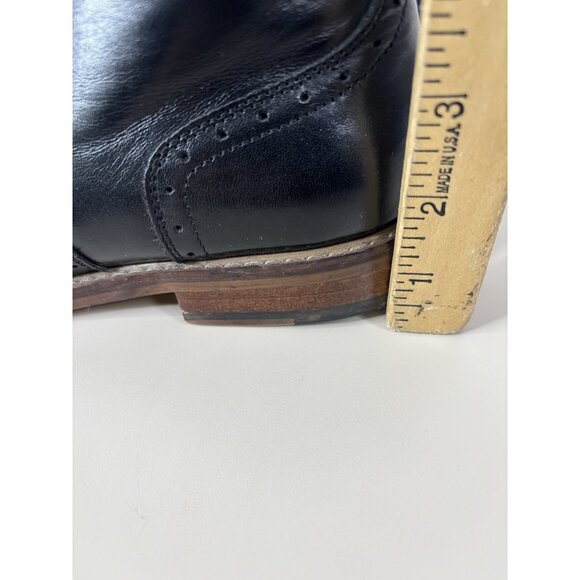 Stacey Adams Men Sz 10.5 Black Wingtip Chukka Shoes Leather Upper EUC